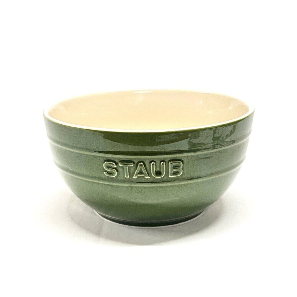 Staub Bowl Basil Green Rare Discontinued Color Larger Cereal Bowl Style Ceramic